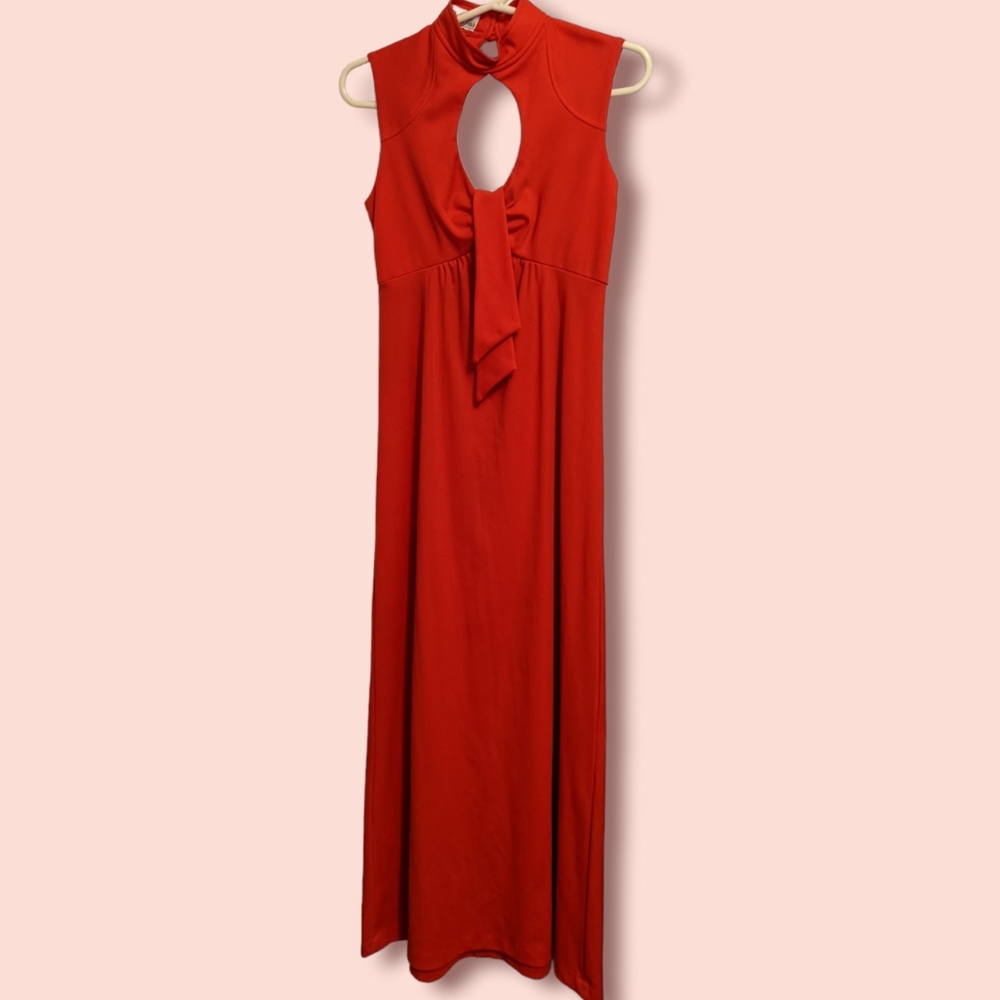 Vintage Patricia Fair dress, size 9 (see description), red-orange